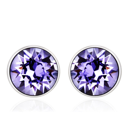 Aretes de Cristal Swarovski Color Morado