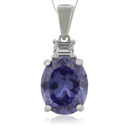 Beautiful Silver Pendant with Tanzanite in Oval Cut