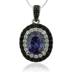 Silver Pendant With Tanzanite in Oval Cut