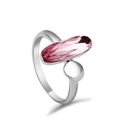 Pink Swarovski Crystal Seed Ring