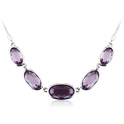 Asombroso Collar con Cristal Swarovski Color Tanzanita