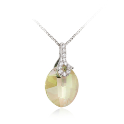 Sterling Silver Drop Shaped Swarovski Crystal Pendant