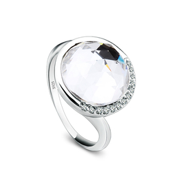 Elegante Anillo de Cristal Swarovski Blanco