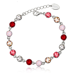 Beautiful Red, Yellow and Opal Swarovski Crystal Bracelet