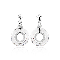 Hermosos Aretes en Plata de Ley con Cristal Swarovski