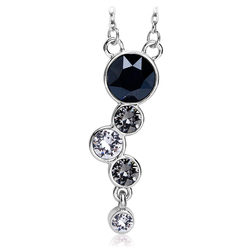 Precious necklace with Swarovski crystal in shades of Black