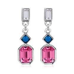 Aretes de Cristal Swarovski Rosa