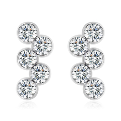 Aretes de Cristal Swarovski en Forma de Círculos