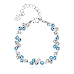 High Quality White and Blue Swarovski Crystal Bracelet