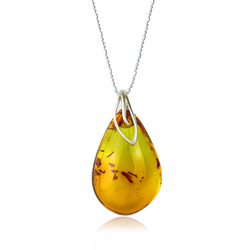 Baltic Genuine Amber Silver Pendant