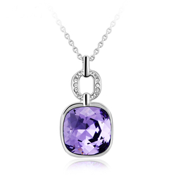 Amethyst Rhodium Plated Swarovski Crystal Necklace