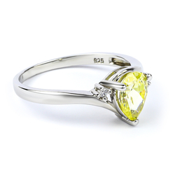 Citrine Pear Cut Silver Ring