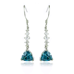 Aretes de Alejandrita ( Azul/Verde ) en Plata de Ley .925