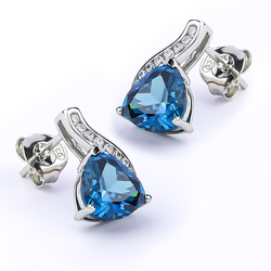 Earrings with Alexandrite in Sterling Silver .925