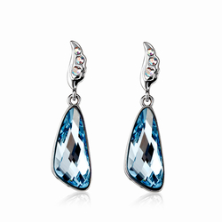 Aretes de Cristal Swarovski color Aquamarina