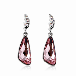 Pink Swarovski Crystal Earrings