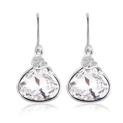 White Swarovski Crystals Sterling Silver Earrings