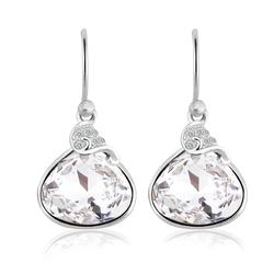 Aretes de Plata 925 Con Swarovski Blanco