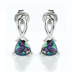 Aretes de Plata de .925 y Gemas de Topacio Místico