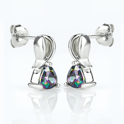 Trillion Cut Mystic Topaz Fashion .925 Sterling Silver Earrings