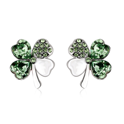 Beautiful Peridot Earrings in Shape of Clover