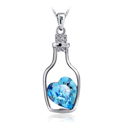 Cute Swarovski Crystal Necklace in Bottle Shape