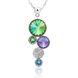 Circles Necklace with Swarovski Crystals