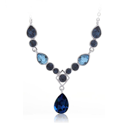 Divino Collar de Cristales Swarovski color Azul