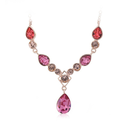 Hermoso Collar de Cristales Swarovski color Rosa