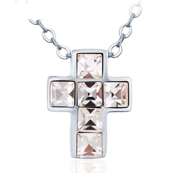 Cruz de Rodio con Cristal Swarovski