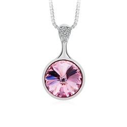 Pink Swarovski Crystal Circle Necklace