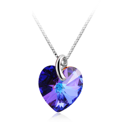 Gorgeous Purple Heart Swarovski Necklace