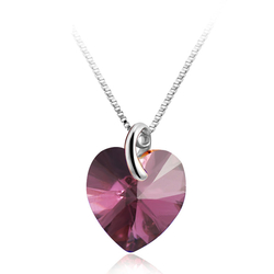 Gorgeous Pink Heart Swarovski Necklace