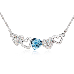 Swarovski Necklace with Blue Heart