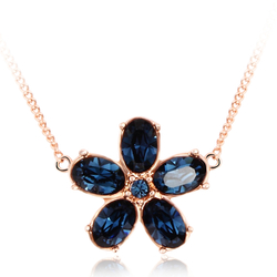 Blue Flower Swarovski Necklace