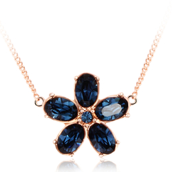 Collar Swarovski de Flor Azul