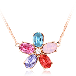 Hermoso Collar Swarovski de Flor de Colores