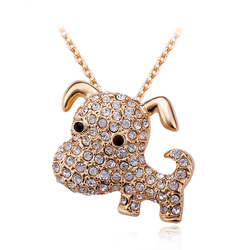 Puppy Shaped 18K Rose Gold Necklace