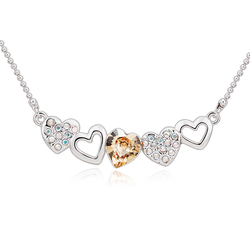 Swarovski Necklace with Champagne Heart