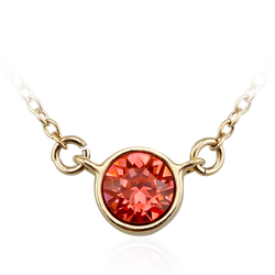 Swarovski Red Crystal Necklace 18K Yellow Gold Plated