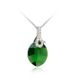 Hermoso Dije de Cristal Swarovski en Color Verde Esmeralda