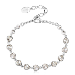 Swarovski Bracelet with White Hearts