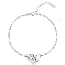 Pulsera Swarovski con Corazón color Blanco