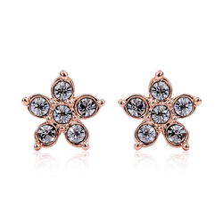 Rose Gold Plated Swarovski Star Earrings