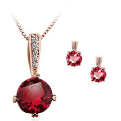 Cute Fiucsa Necklace and Earring Set