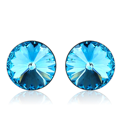 Aretes Solitarios de Color Azul de Cristal Swarovski