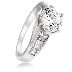 Beautiful Engagement Ring with Sterling Silver