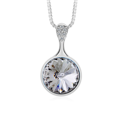 White Swarovski Crystal Circle Necklace