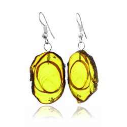 Genuine Amber Sterling Silver Earrings