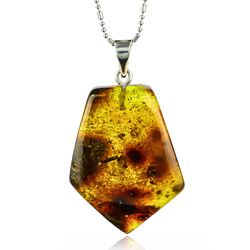 Amber Silver Pendant Genuine Amber